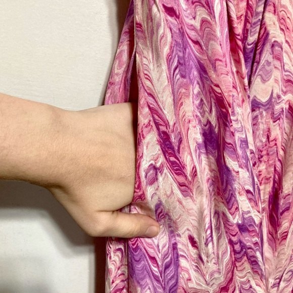 ModCloth Chalk of the Town Dress in Pink & Purple Marble Print, Size Medium - Picture 8 of 16